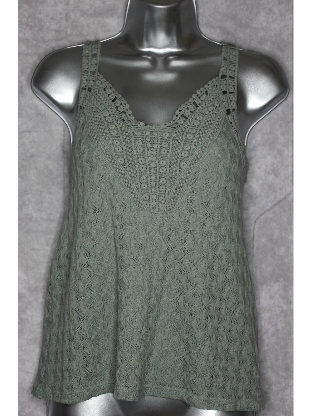 Crochet Style Textured Knit Tank Top Size Women's Small